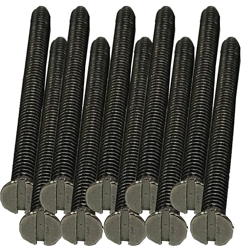 M3.5 x 40mm Long Black Nickel Electrical Socket & Switch Screws, Pack of 10 – Countersunk Flat Head Slotted Plate Mounting Screw for UK Wall Sockets, Light Switches & Back Boxes (Flush Recessed Fix)