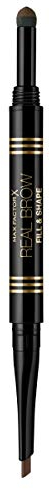 Max Factor Real Brow Fill & Shape Matita Sopracciglia, Doppio Applicatore Matita e Ombretto, 02 Soft Brown