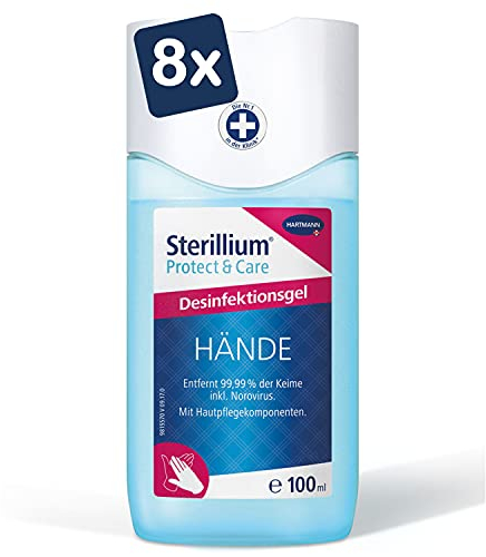 Sterillium Protect & Care Desinfektionsgel: Antibakterielles Hände-Desinfektionsmittel mit Pflege-Komponenten, 100 ml - 8er Pack