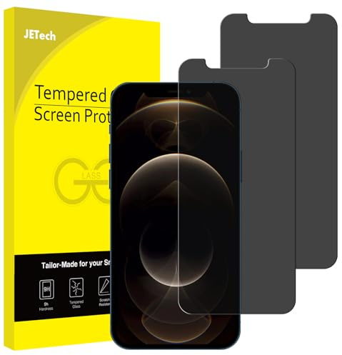 JETech Sichtschutz Schutzfolie für iPhone 12 Pro Max, 2 Stück | Anti-Spy Blickschutz Gehärtetes Glas Schutzfolie