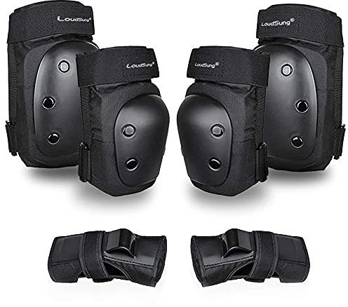 LoudSung Protection Gear Knieschützer Ellbogenschützer Handgelenkschützer Set für Kinder Jugend Erwachsene Radfahren Radfahren Fahrrad Skateboard Inline Skate Roller andere Outdoor Extremsportarten