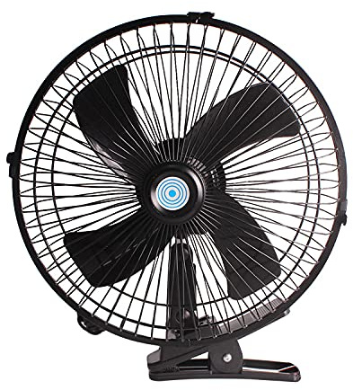 TOTMOX Ventilateur de voyage portable pour voiture, 10 12/24 V voiture van maison 2 vitesses ventilateur de flux d'air été refroidissement électrique avec clip - 24V