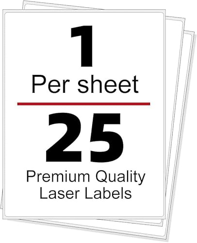 Etiquetas Adhesivas Para Imprimir A4, Tapsin 1 por hoja 25 hojas | 210x297mm Etiquetas Autoadhesivas Mate Para Impresoras Láser A4 de Inyección de Tinta