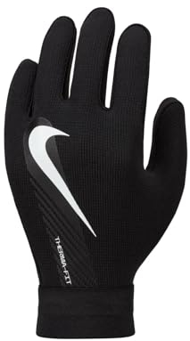 Nike Enfant Gants Academy Therma-Fit, Schwarz/Schwarz/Weiß, DQ6066-010, S
