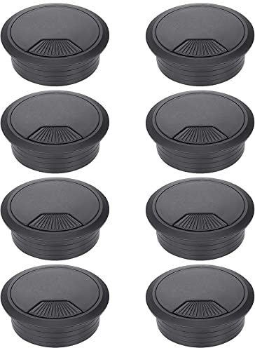 KAYLRE 8 PCS Pasacables de Escritorio, 60mm Pasacables Mesa Oficina con Cubierta de Agujero, Cables Mesa Pasacables Redondos para Gestión de USB Alambre, Cable