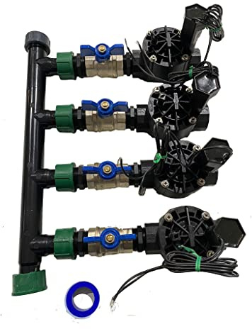 Suinga Sistema de Riego Automático para Jardín de 4 Zonas | Electroválvula HV 1 9V | Programadores a Pilas