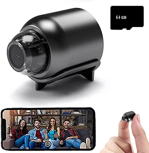 Mini caméra Wi-Fi 1080p HD - Vision nocturne incluse, mini caméra HD 1080p Wi-Fi sans fil, mini webcam 1080p, mini caméra portable Full HD 1080p, installation facile, parfaite pour la sécurité à