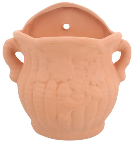 YARNOW Pot de Fleurs Suspendu en Terre Cuite, Jardinière Murale, 17 x 18 cm, Pot de Plantes Mural Créatif pour Intérieur et Extérieur, Pot de Fleurs pour Plantes Vertes et Fleurs