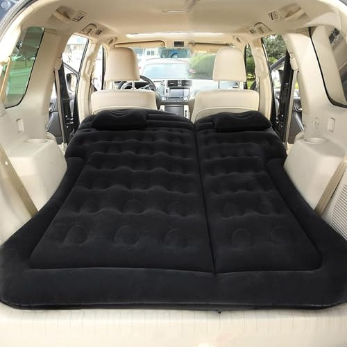 FFOCUS Matelas Gonflable Voiture pour Talisman Koleos pour Scenic pour Kadjar pour Clio 4,Inflatable Car Bed Matelas Coffre Voyage air Matelas Multifonctionnel Pliant Matelas,A-Black