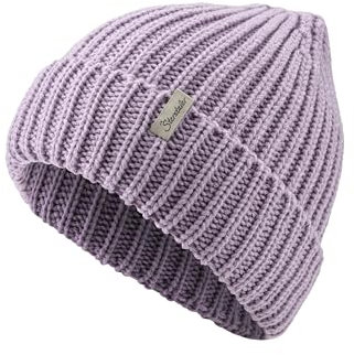 Sterntaler Strickmütze mit Umschlag - Mädchen Beanie im coolen Fisherman Style - Weiche Kinder Wintermütze - Flieder, 55