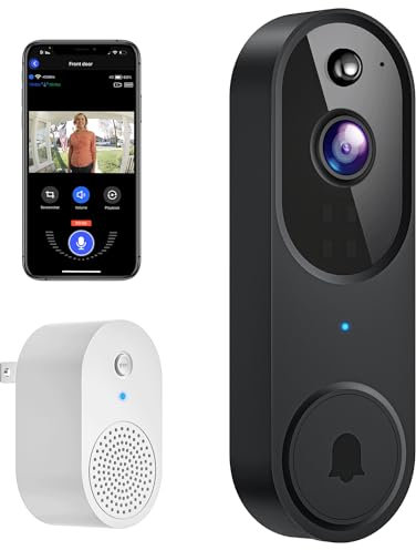 Occuwave Videocitofono wireless 1080p, archiviazione cloud, immagine live, audio a 2 vie, visione notturna, campanello ad anello incluso, solo WiFi 2,4 GHz, impermeabile IP65, sorveglianza interna,