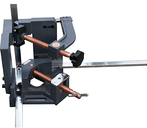 BOKA Winkelspanner 100 mm, 3-Achsen Winkelschraubstock, zum Ausrichten und Fixieren im 90° Winkel, verstellbarer Schweißwinkelspanner mit kupferbeschichteter Spindel, AC-100H