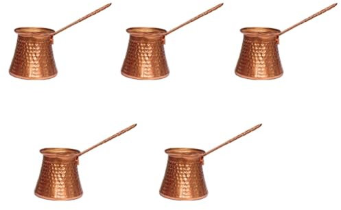 Marclix Cafetera turca de cobre turco de 320 ml, para cafetería Cezve, 5 unidades