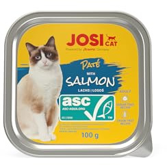 JosiCat Paté with Salmon | 32x 100g | Adult | Katzenfutter nass mit Lachs | Premium Nassfutter für ausgewachsene Katzen | Pastete mit Lachs (ASC zertifiziert) | getreidefrei | German Quality by JOSERA