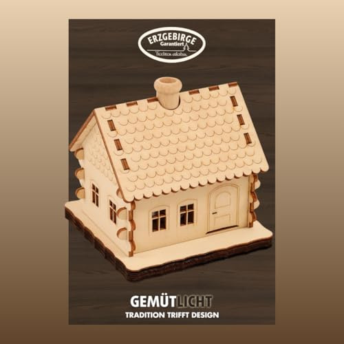 WEIGLA - Bastelset Räucherhaus original Erzgebirge I Selbstbausatz Räucherhaus 8 teilig I Weihnachtsdeko DIY I schöne Geschenkidee I Dekoration innen I Weihnachten
