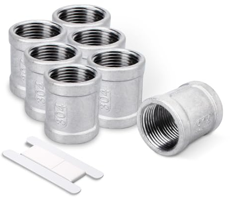 BWINTECH 7PCS 304 Stainless Steel Cast Pipe Fitting for Pipe Connecting, Coupling, 1 x 1 Female NPT Pipe Fittings
