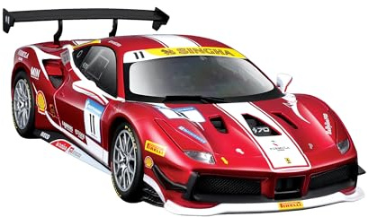 Bburago - 1/24 KIT A Monter Ferrari Racing - 488 Challenge 2017 Kit Metallo Ferrari da Montare in scala 1/24, Casuale