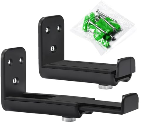 MLqkpwy Supporti a parete per soundbar, supporto di montaggio per soundbar, supporti audio da parete a doppia profondità regolabile | supporto da parete per altoparlante centrale per sala video