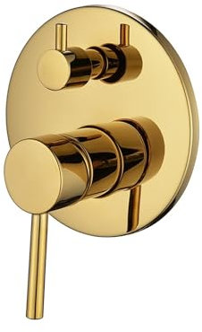 Grifo de ducha mezclador de válvula de ducha desviador de 2 vías oculto de latón macizo redondo cromado negro accesorios de baño grifos de agua(Brushed Rose Gold)