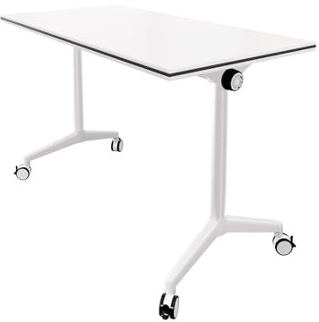 Tragbarer, klappbarer Konferenztisch mit feststellbaren Rädern, moderner mobiler Besprechungstisch für Büro, Klassenzimmer, Flip-Top, mobiler Trainingstisch, Meeting-Seminar-Tisch, rechteckig,