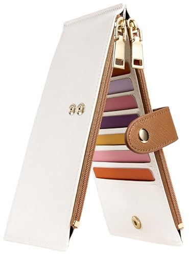 Travelambo RFID Wallet Women Bifold Multi Card Wallet Case with Zipper Pocke Credit Card Holder for Women