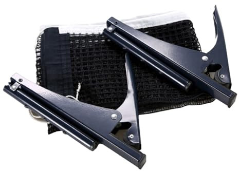 Fazvncv Tischtennisnetz und Pfosten-Set, zusammenklappbar, für PingPong-Maschen, Netzclip, verstellbare Schraubklemme, Pfosten, Tischtenniszubehör