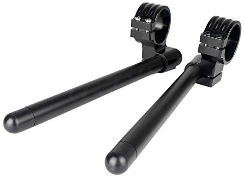 SIKUAI 31MM Motorcycle Clip ons Handlebar diameter 2 piece Split Clip-ons assembly Bars 7/8 Adjustable handlebars For Motorcycle cafe Racer Universal handlebars, Silver(Black),