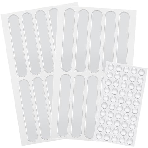 ZGTS Silicone Furniture Bumpers,20pcs Clear Adhesive Bumper Strips and 50pcs bumper pads for Cabinet Doors，Drawers，Windows Transparent Surface Protectors to Prevent Slamming, Scratches，Noise