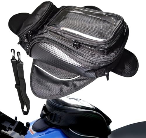 JIEBWCHA Mochila magnética para depósito, 32 x 18 x 13 cm, con imán para moto, bolsa de manguera de tela Oxford, bolsa para moto, bolsa de tanque de moto, esta bolsa es un complemento práctico