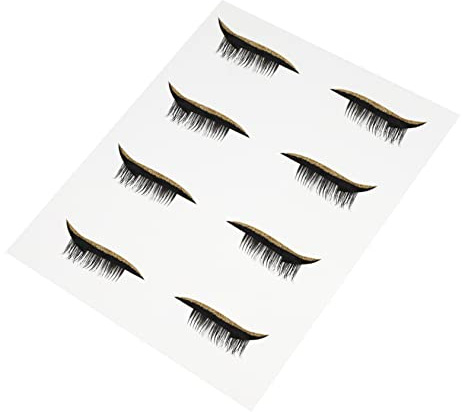 Happyyami Pegatinas Adhesivas Color Dorado Línea Ojos 4 Pares Resistentes al Agua Tamaño Estándar para Mujer Uso Diario y Festivales