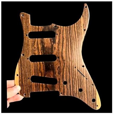 Redwood Electric Guitar Pickguard for Fender Strat – SSS 11 Hole Protection Plate – Solid Wood Scratch Plate Replacement for ST Models