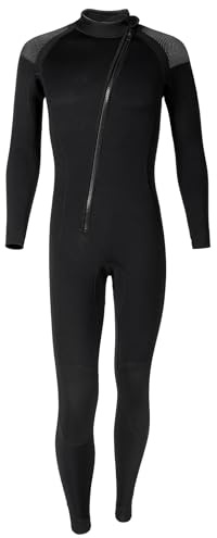 Freebily Herren Neoprenanzug 3mm Lang Mit Frontreißverschluss Zum Schwimmen Surfen Schnorcheln Kanufahren Gerätetauchen Schwarz XXL