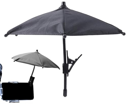 LearnLyrics Cell Phone Holder Umbrella – Hands- umbrella with adjustable phone holder lightweight windproof design | hands rain adjustable stand outdoor use