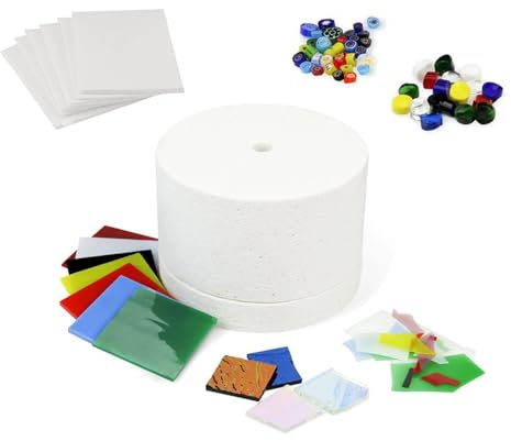 Ensemble de bijoux en verre comprenant des fours à micro-ondes - Fournitures d'atelier artistique - Fours à étagères en papier pour fusion du verre - Fournitures d'atelier artistique