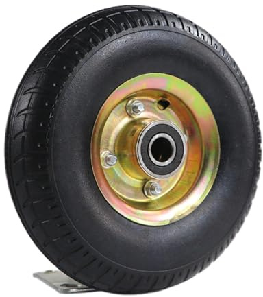 Dualoai Ruota per Carriola da 10 3.50-4, Ricambio Antiforatura, Larghezza 66 Mm, per Attrezzature Edili, Foro Cuscinetto 20mm
