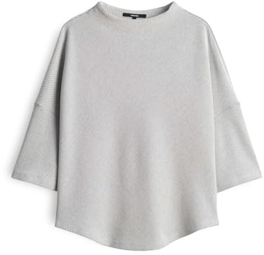 someday Damen Dreiviertelarmshirt | KEROMY Oversized Jerseyshirt aus nachhaltigem BCI Cotton Mix ashy Grey Melange, 36