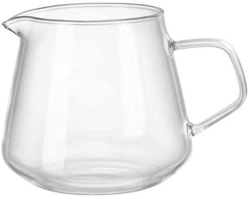 DECOMELODY Hervidor de Vidrio Transparente 650 Ml para Servir Café, Vertedor, Superficie Lisa sin Rebabas, Adecuado Artículos Hogar