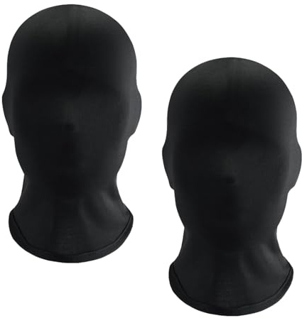 2 unidades máscara de cara completa negro blanco Halloween máscaras elásticas Halloween máscara facial transpirable máscara sin rostro para adultos spandex máscara para Halloween fiesta disfraz