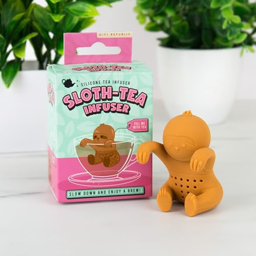 Gift Republic Faultier-Tee-Ei – Silikon-Teesieb für lose Blätter – niedliches Tier-Tee-Zubehör – wiederverwendbar und umweltfreundlich Braugeschenk für Teeliebhaber