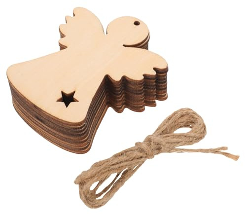 Levemolo Decorazioni Natalizie Stile Rustico 30 Pezzi in Legno a Forma di Angelo, Leggere e Dipingibili, per Feste di Natale e Shower
