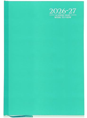 G4GADGET 2026-2027 Academic Diary A5 Week To View Teal Hardback – August 2026 to July 2027 Weekly Planner, Student Teacher School Organizer, Timetable & Appointment Year Planner
