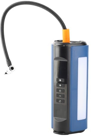 Matybobe Pompa D'aria per Auto Senza Fili 150PSI Pompa D'aria Portatile Luce a LED Rilevamento della Pressione dei Pneumatici Arresto Automatico Accumulatore di Energia Auto Moto Blu.