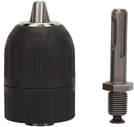 Cloimei Professional Keyless Drill Chuck with SDS Adapter 2.0 13mm Heavy Duty Steel Construction Precision Machined for Electric Hammer to Drill Conversion DIY Construction Black