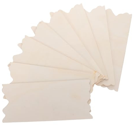 TOVINANNA 24pcs Wooden Hanging Boards with Ropes for Registration Hanging and Painting, Eco-Friendly DIY Material Beige Wood Chips, Unfinished Craft Blank Boards for Creative Projects