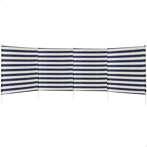 AKTIVE Windschutz, 4 Paneele, blau gestreift (52786)