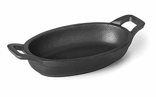 LACOR 25783 - Cacerola Oval sin Base Magma 21.7x15 cm Hierro Fundido, Negro