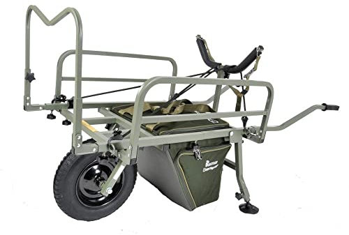 Carp Porter MK2 Barrow DPM - Metall Fischereikarren mit Drop-In Tasche, Grün
