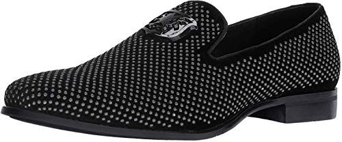 STACY ADAMS mens Swagger Studded Slip on Loafer, Black, 12 US