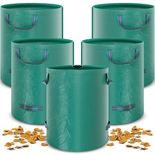 Alaskaprint 5X Gartenabfallsack Gartensack Laubsack Garten Abfallsack 272L selbststehend Gartenabfallsäcke Laubsäcke Wasserabweisend stabil aus robustem Polypropylen-Gewebe (PP) 150g/m² 390g