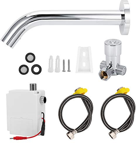 Cikonielf Sensor Wasserhahn G1/2In Wand Edelstahl Infrarot Induktion Warm- Und Kaltbecken Wasserhahn